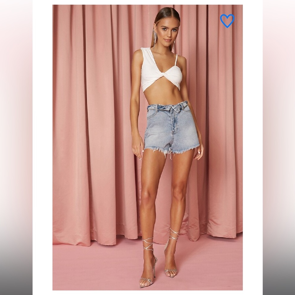 REVOLVE Audrina Denim Fold Over Shorts